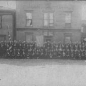  Seattle Longshore Local 179 in front of the hiring hall, Labor Day 1905.