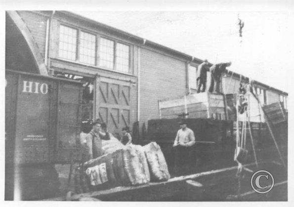 1929 Tacoma moving raw silk bales
