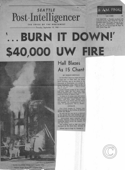 "Burn It Down" $40,000 UW Fire Hall Blazes As 15 Chant, 9/19/1968 pt. 1