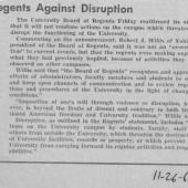 Regents Against Disruption, 11/26/1968