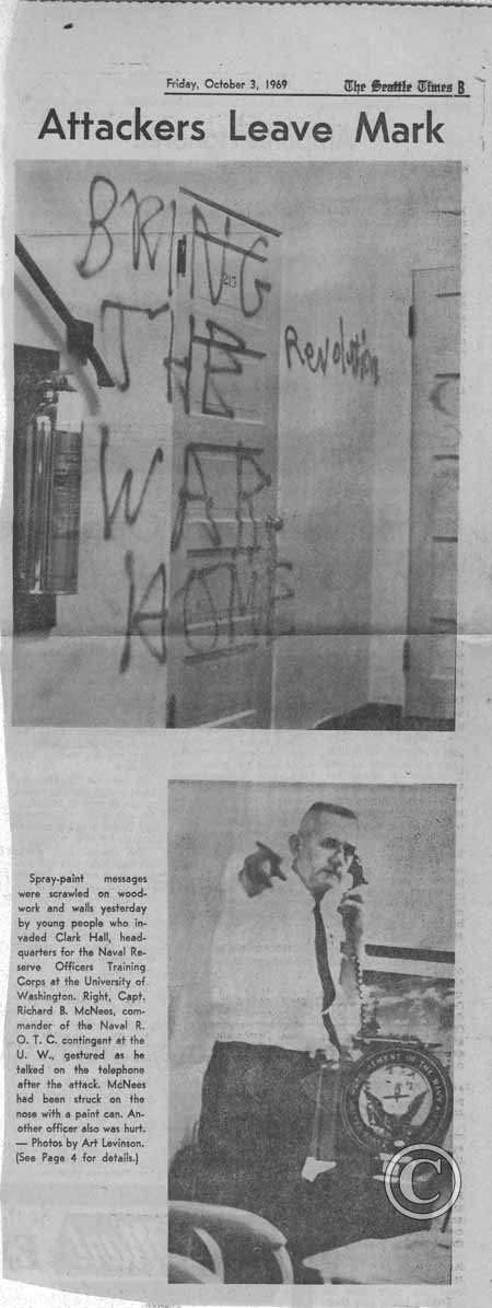 ROTC Attackers leave mark, Seattle Times 10-3-69