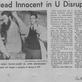 5 Plead Innocent in U Disruption Case, late March 1969