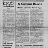 A Campus Reacts, March 6 Dominates Activist Psyche, The Daily, 2/28/1969 pt. 1