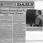 Campus Groups React to Planned Loew Closure, Daily, 4/23/1969