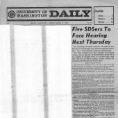 Five SDSers To Face Hearing Next Thursday, Daily, 3/11/1969