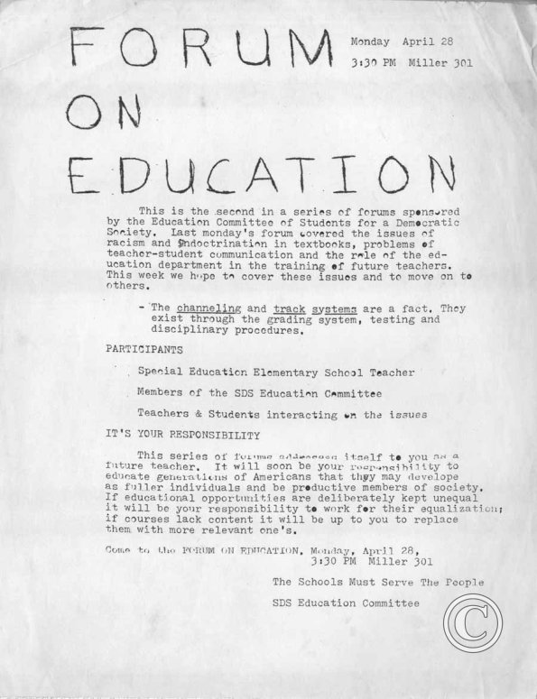 Forum On Education, 4/28/1969