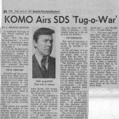KOMO Airs SDS Tug-o-War, SPI, 4/23/1969