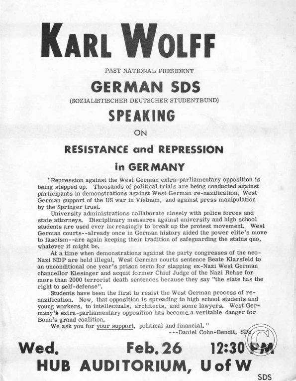 Karl Wolff Flyer 2/26/69