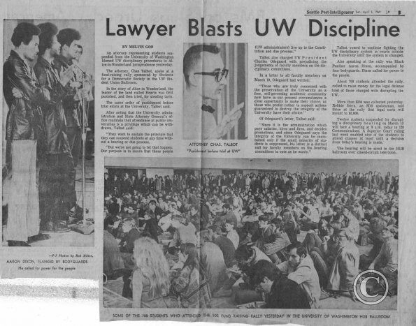 Lawyer Blasts UW Discipline, SPI, 4/5/1969