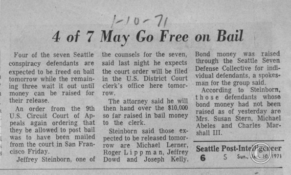 4 of 7 May Go Free on Bail, 1/10/1971