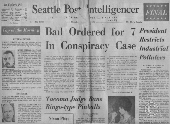 Bail Ordered for 7 In Conspiracy Case, 12/24/70 pt. 1