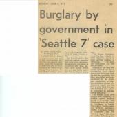 Burglary by government in Seattle 7 case, Seattle Times, 6/4/1973
