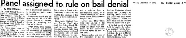 Panel assigned to rule on bail denial. Seattle Times, 12/18/70