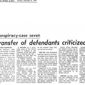 Transfer of defendants criticized. Seattle Times, 12/21/1970