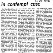 Bail allowed in contempt case. Seattle Times, 12/24/70