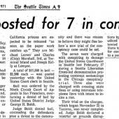 Bail posted for 7 in conspiracy cas. Seattle Times, 1/12/1971