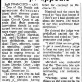 Seattle conspiracy defendants argue contempt appeals. Seattle Times, 2/11/1971