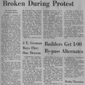 Tacoma Jail Windows Broken During Protest, 12/19/70