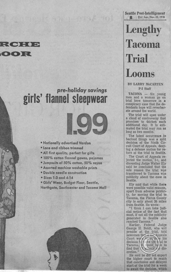 Lengthy Tacoma Trial Looms, Seattle PI, 11/22/1970 pt. 1