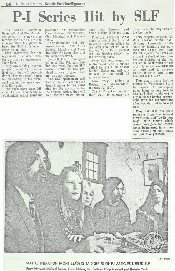 "P-I Series Hit by SLF," April 10, 1970