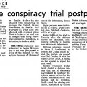 Seattle conspiracy trial postponed, Seattle Times 11/13/1970