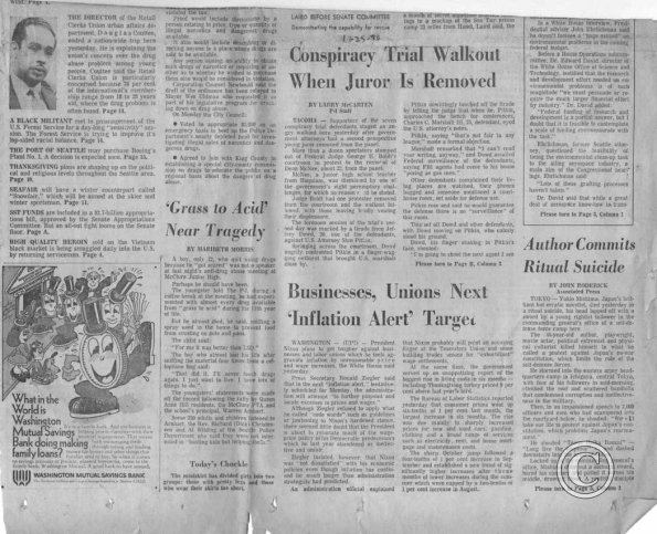 Conspiracy Trial Walkout When Juror Is Removed, 11/25/1970