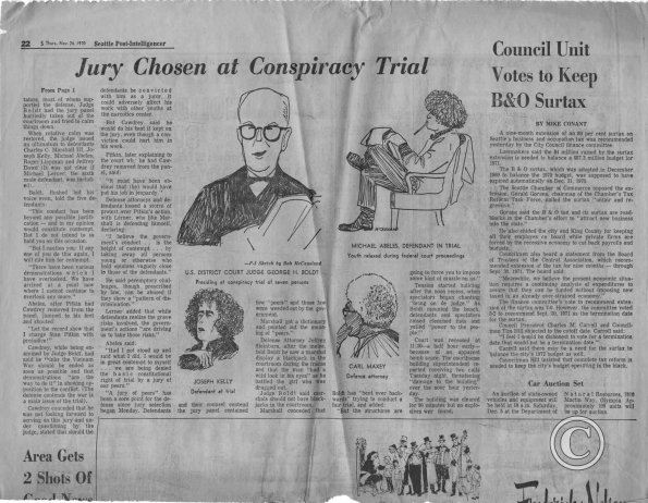 Jury Chosen For Conspiracy Trial, Seattle PI, 11/26/1970