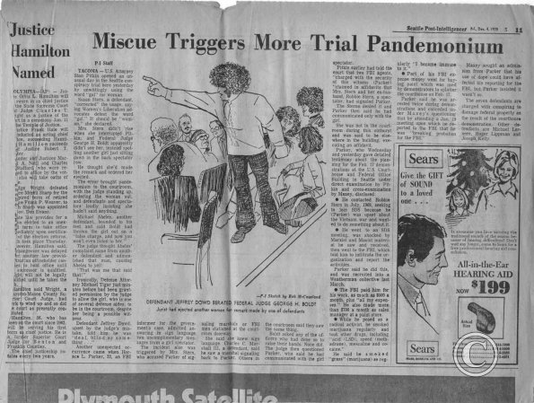 Miscue Triggers More Trial Pandemonium, Seattle PI, 12/4/1970