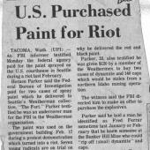 Seattle 8 Trial, US Purchased Paint For Riot, Sacto Union, 12/8/1970