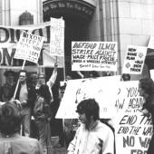 August 1971 Labor/radical rally, with counter-protester
