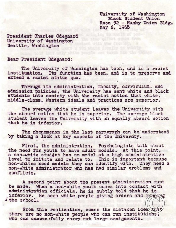 BSU_Letter_to_Odegaard_May6_1968_Page_1