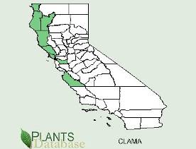 California County Distributional Map for Clarkia amoena ssp. amoena