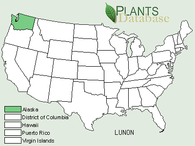 State Distributional Map for Lupinus nootkatensis Donn ex Sims var. nootkatensis