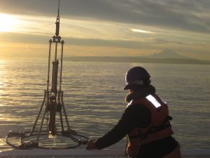 Researcher working with Craib Corer