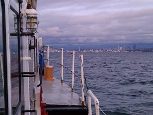 View from the rail of R/V Barnes