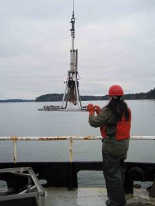 Student scientist collecting samples