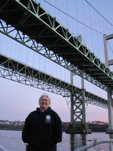 Cheryl Green with Narrows Bridge in background