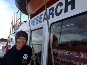 Researcher aboard R/V Barnes