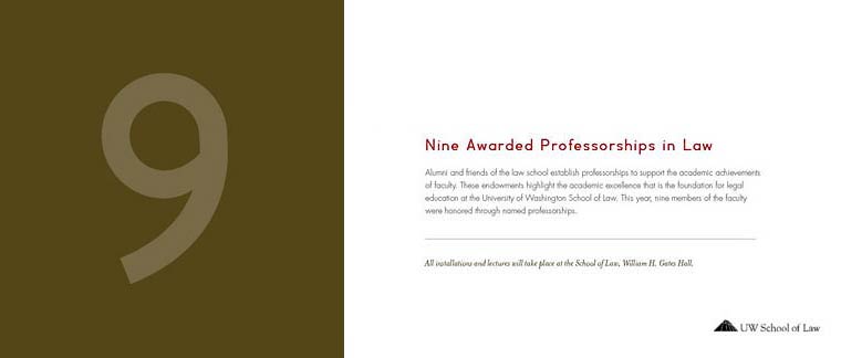 Nine Awarded Professorships in Law