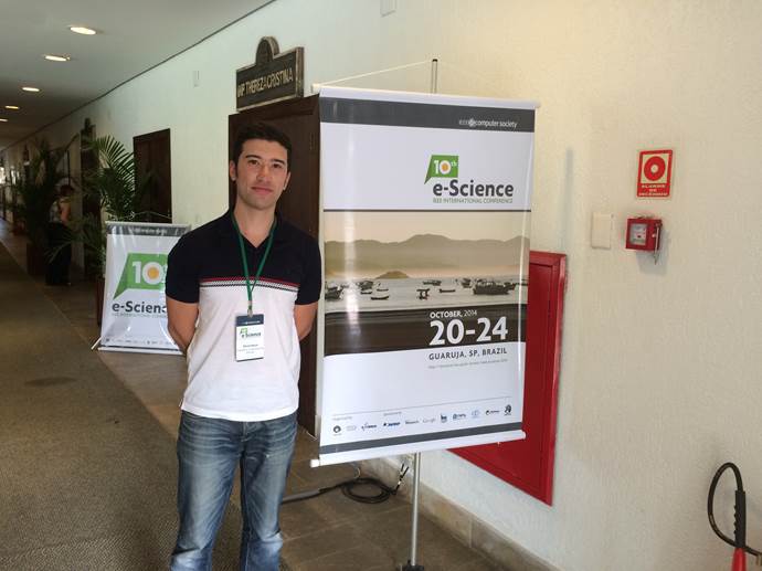 Graduate Student Ailifan Aierken presents the Multi-Layer Provenance Reconstruction technique at the eScience Works in Progress Workshop in Sao Paolo, October 2014.