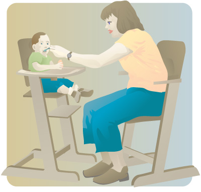 feeding in high chair