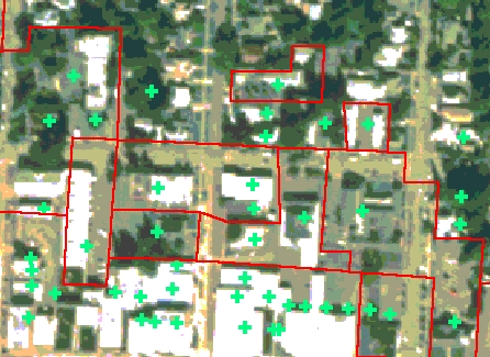 Example of Clusters Overlain on Orthophotography and PSU ATC-21 Points