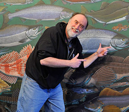 Ray Troll in his Ketchikan, Alaska studio