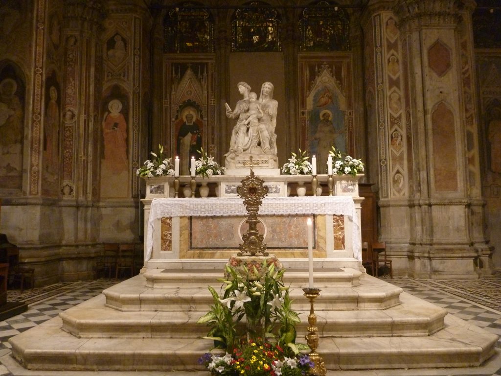 Saint Anne lit flowers in Orsanmichele