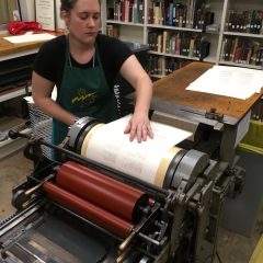 Anna Wager printing at Rare Book School
