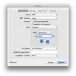 iPhoto 3 - export window iPhoto 3 - export window