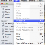 iPhoto 1 - select all iPhoto 1 - select all