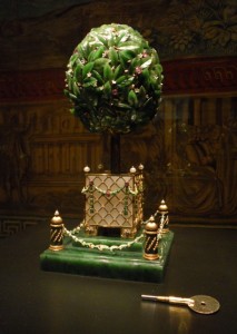 1911 Bay Tree Egg by Fabergé in Vatican Museums exhibit; image courtesy of Levi Higgs