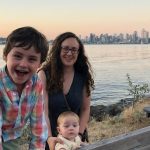 Author with family at West Seattle