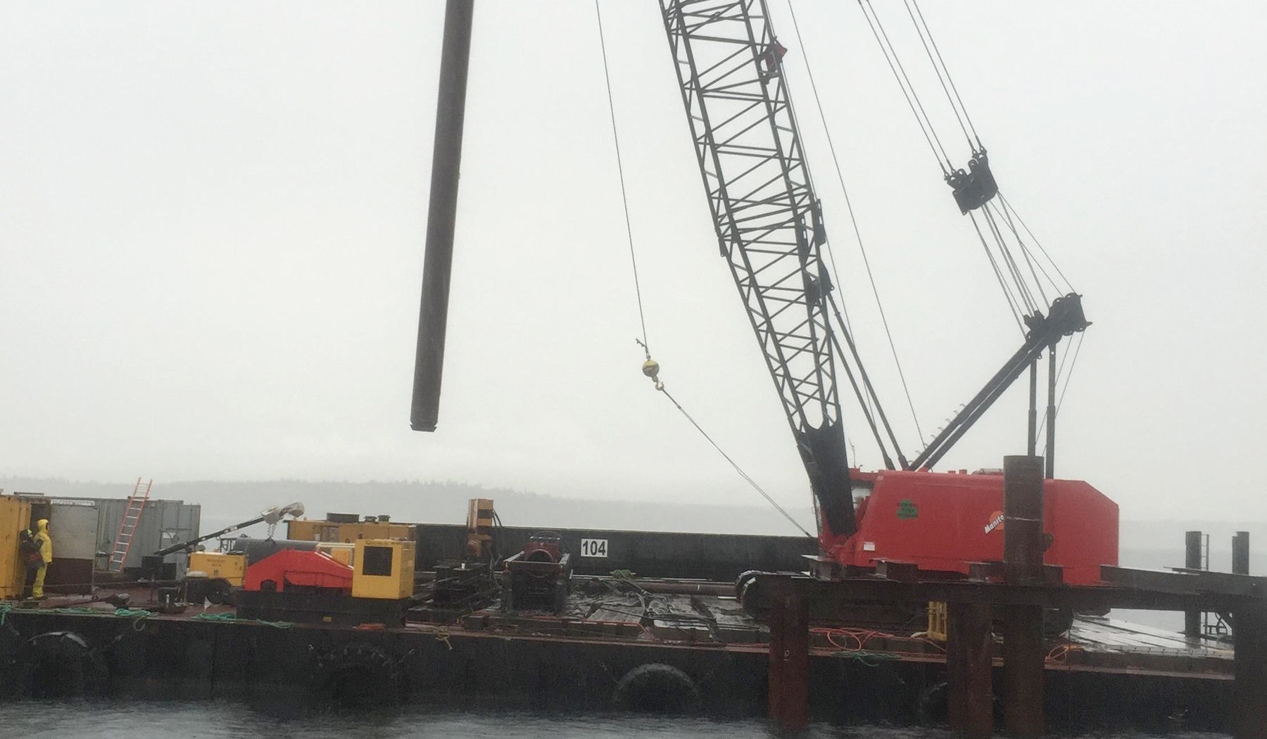 Pile driving at the Vashon Island ferry terminal